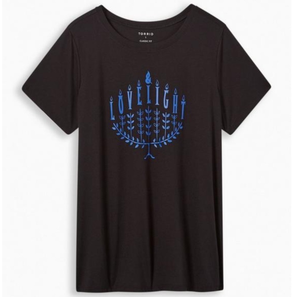 Torrid Love Light Menorah Everyday Signature Jersey Tee Size 0